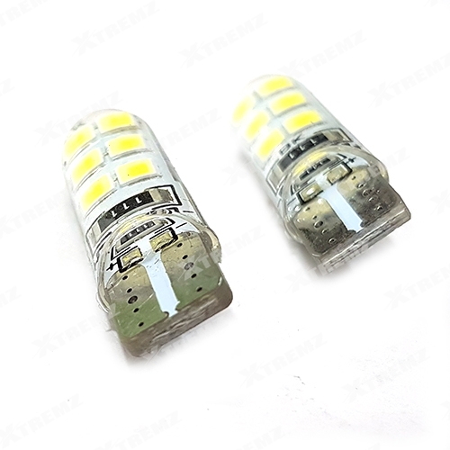 Xtremz 2pcs 12 smd Jelly Water Proof LED T10 Socket White Color Parking