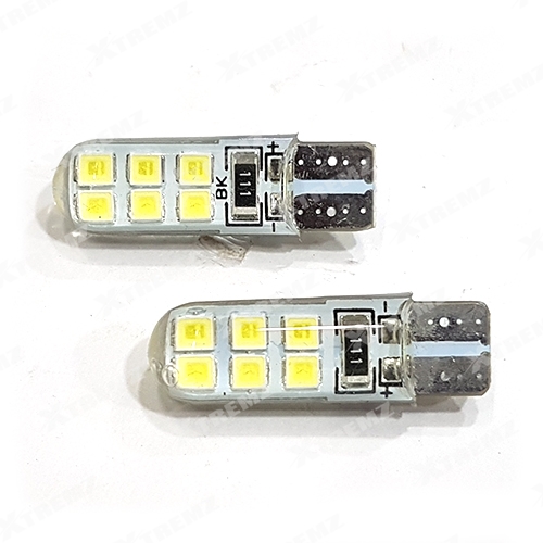 Xtremz 2pcs 12 smd Jelly Water Proof LED T10 Socket Red Color Parking