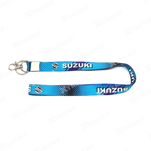 for Suzuki Racing Blue Biker Keychain Lanyard Motorcycle Key Chain Strap Tag